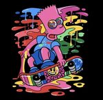 Trippy Bart on his Skateboard A4 print drawing by Ms Wearer 
