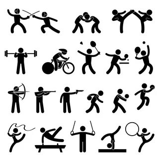 Indoor Sport Game Athletic Set Icon Symbol Sign Pictogram. 3