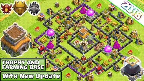 BEST! Town Hall 8 TH8 TROPHY Base and Farming Base 2018 With