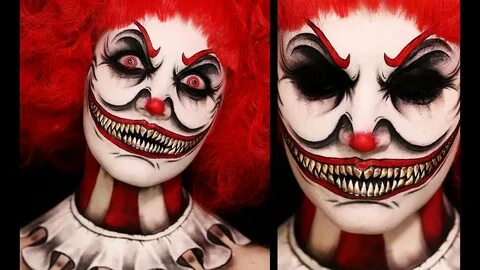 TWISTED CLOWN Creepy Halloween Makeup Tutorial - YouTube