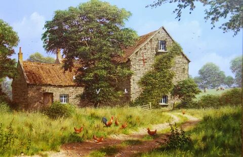 Edward Hersey Countryside paintings, Farm animal painting, A