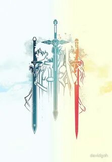 Sword Art Duo by davidgoh Sword art online wallpaper, Sword 