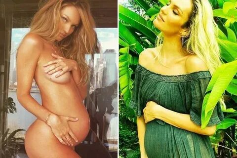 Candice Swanpoel strips totally naked to pose with her baby 