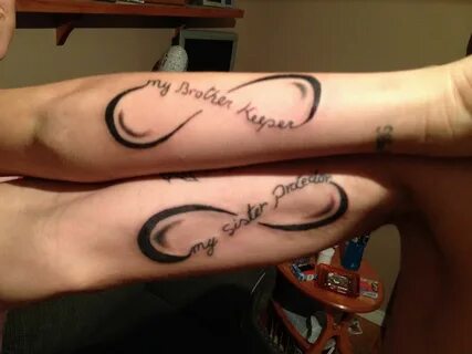 Brother/sister matching tatts :)3 "My brother keeper" "My si