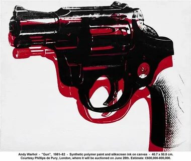 Andy Warhol - "Gun" - Synthetic polymer paint and silkscreen