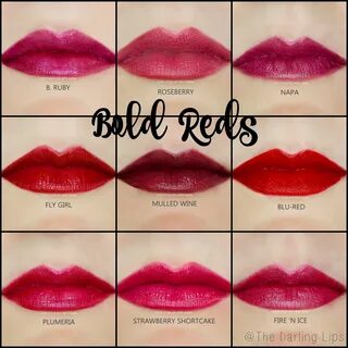 LipSense Bold Reds Lip Colors. B Ruby, Fly Girl, Plumeria, S