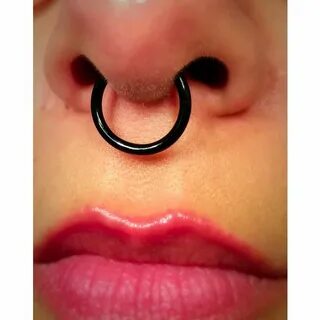 Large Black 14 Gauge Thick Septum Ring / 14g Fake Piercing /