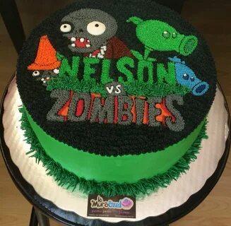 Plants vs Zombies cake. Tortas de zombies, Fiestas de cumple