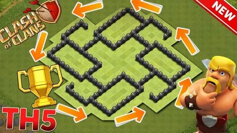 Clash Of Clans - TH5 TROPHY BASE! (Best Trophy Base For TH5 