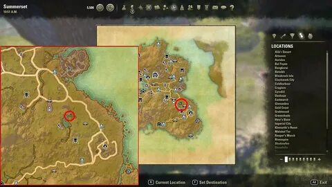 The Elder Scrolls Online Summerset localizaciones de los map