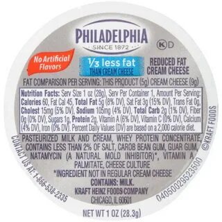 PHILADELPHIA Reduced Fat Cream Cheese Spread, 1 oz. Cup (Pac