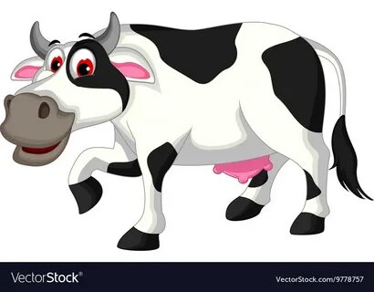Cow cartoon posing Royalty Free Vector Image - VectorStock