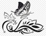 Butterfly Black And White png download - 848*700 - Free Tran