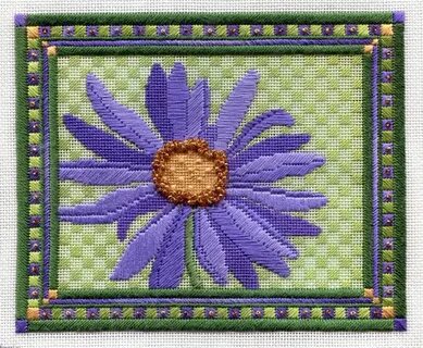 Bargello needlepoint, Needlepoint patterns, Purple daisy