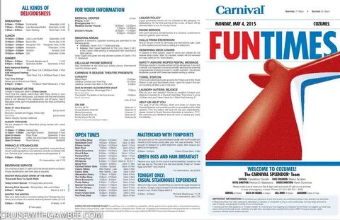 Carnival Splendor Menus