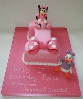 Minnie Mouse and Daisy Duck 1st birthday cake Www.facebook.c