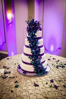 wedding cake purple turquise teal purple & teal wedding cake