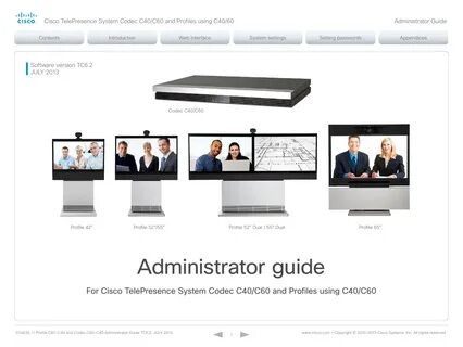 Cisco TelePresence System Codec C40 and C60 Administrator Guide Manualzz