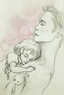 Father and daughter. So cute. I saw this drawing somewhere o