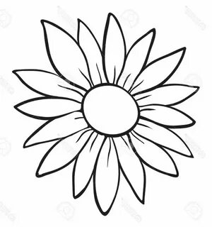 Image result for flower outline Sunflower drawing, Sunflower