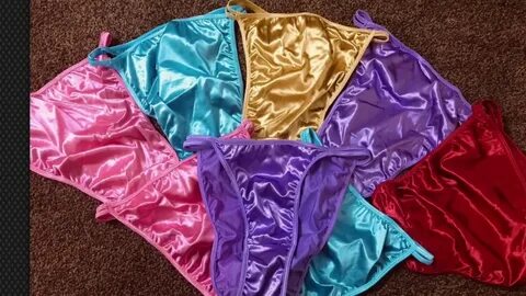 Shiny glossary Satin silk spandex nylon bikini panties vinta