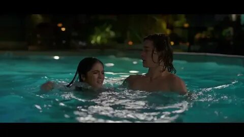 1 NIGHT - Isabelle Fuhrman/Kyle Allen swimming pool scene - 