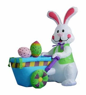 Easter Collectibles Air Blown Inflatable Easter Bunny Egg Pa
