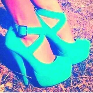 Teal- love that these have a strap. Only way a heel stays on