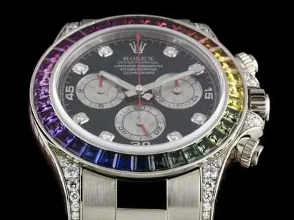Реплика часов Часы Rolex White Gold Daytona Rainbow: обзор А