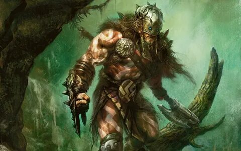 Warrior, Barbarian, Magic: The Gathering, fantasy art HD wal