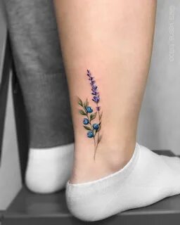 Blueberry and lavender, small tattoo Lavender tattoo, Tattoo