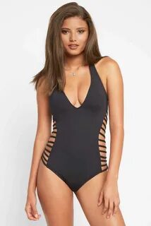 Kenneth Cole Strappy Side Halter One Piece Swimsuit South Mo