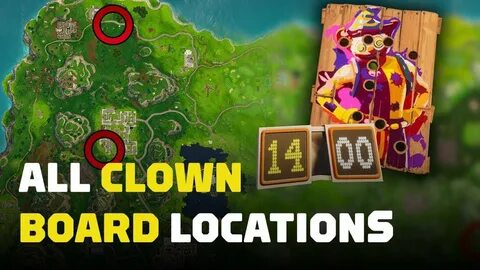 all carnival clown board locations fortnite - YouTube