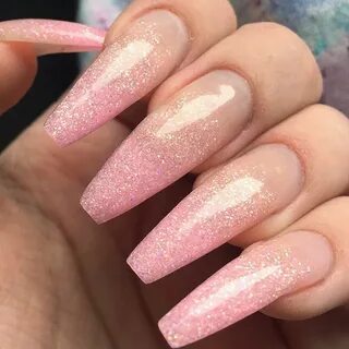 My new coffin or ballerina nails using Light Elegance glitte