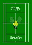 Tennis Racket 2 x Tennis Balls Happy Birthday Cake Topper Te