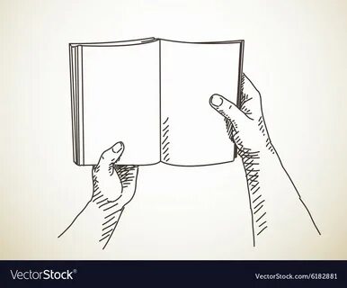 Hand holding book Royalty Free Vector Image - VectorStock