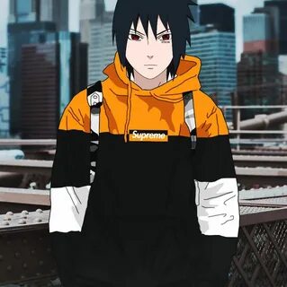 Sasuke Street Wear Supreme Meninas naruto, Personagens de an