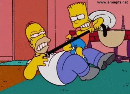 Simpsons Strangling Compilation GIFs, Choking GIF Homer vs B