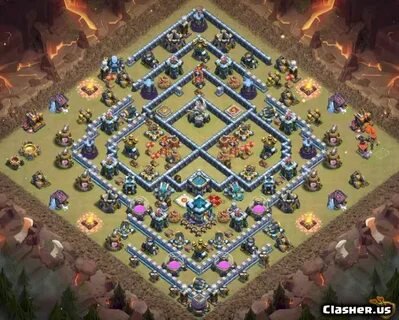 Town Hall 13 TH13 War/Trophy base #1181 With Link 6-2020 - W