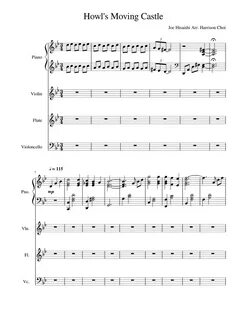 Howl's Moving Castle Quartet Sheet music for Piano, Flute, V
