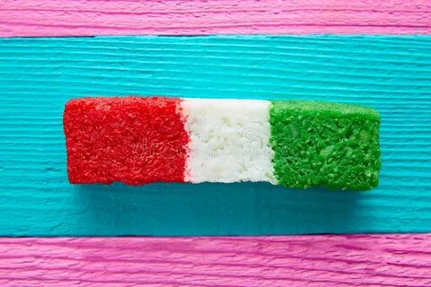 Мексиканская Striped конфета флага кокоса Chredded Стоковое 