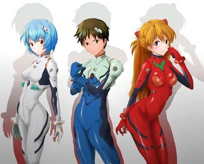 Neon Genesis Evangelion Rei Ayanami, Shinji Ikari & Asuka La