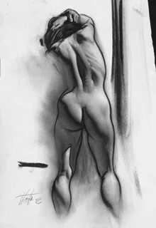 Seated nude reading figure drawing drawing by adam long.