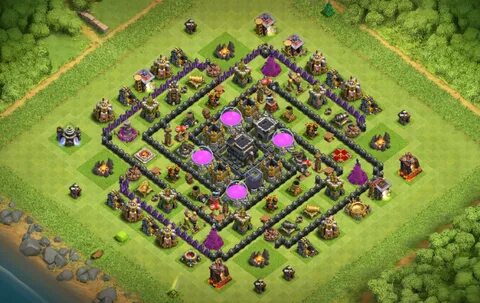 Clash of Clans Bases hybrid for Town hall 9 - ClashTrack.com