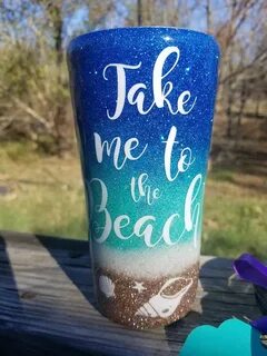 Glitter Yeti, BEACH FADE OCEAN,Beach, Mermaid cup, ocean, cu
