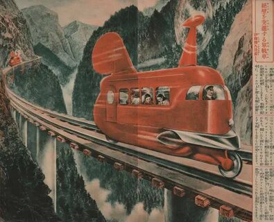 Mountain monorail by Kikuzō Itō From illustrated article ent
