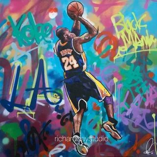 Kobe Bryant mid Air Original Painting 40 Art Etsy UK Graffit