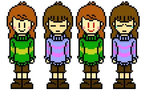 Frisk and Chara sprites. Pacifist and Genocide Pixel Art Mak