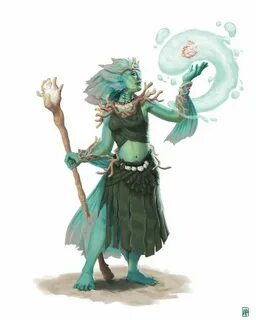 OC Coastal Triton Druid : characterdrawing Character design,