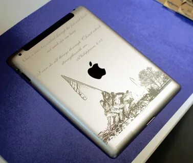 Custom engraved iPad with bible script and artwork - In A Fl